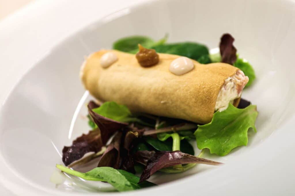 Baccalà mantecato alla bergamasca con polenta al grano saraceno