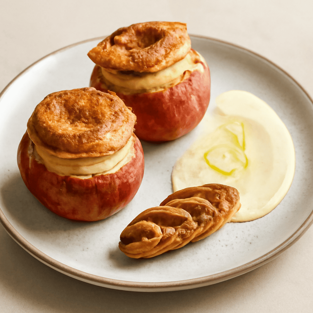 Annurche ripiene con crema alla vaniglia e limone e pasta sfoglia alla cannella