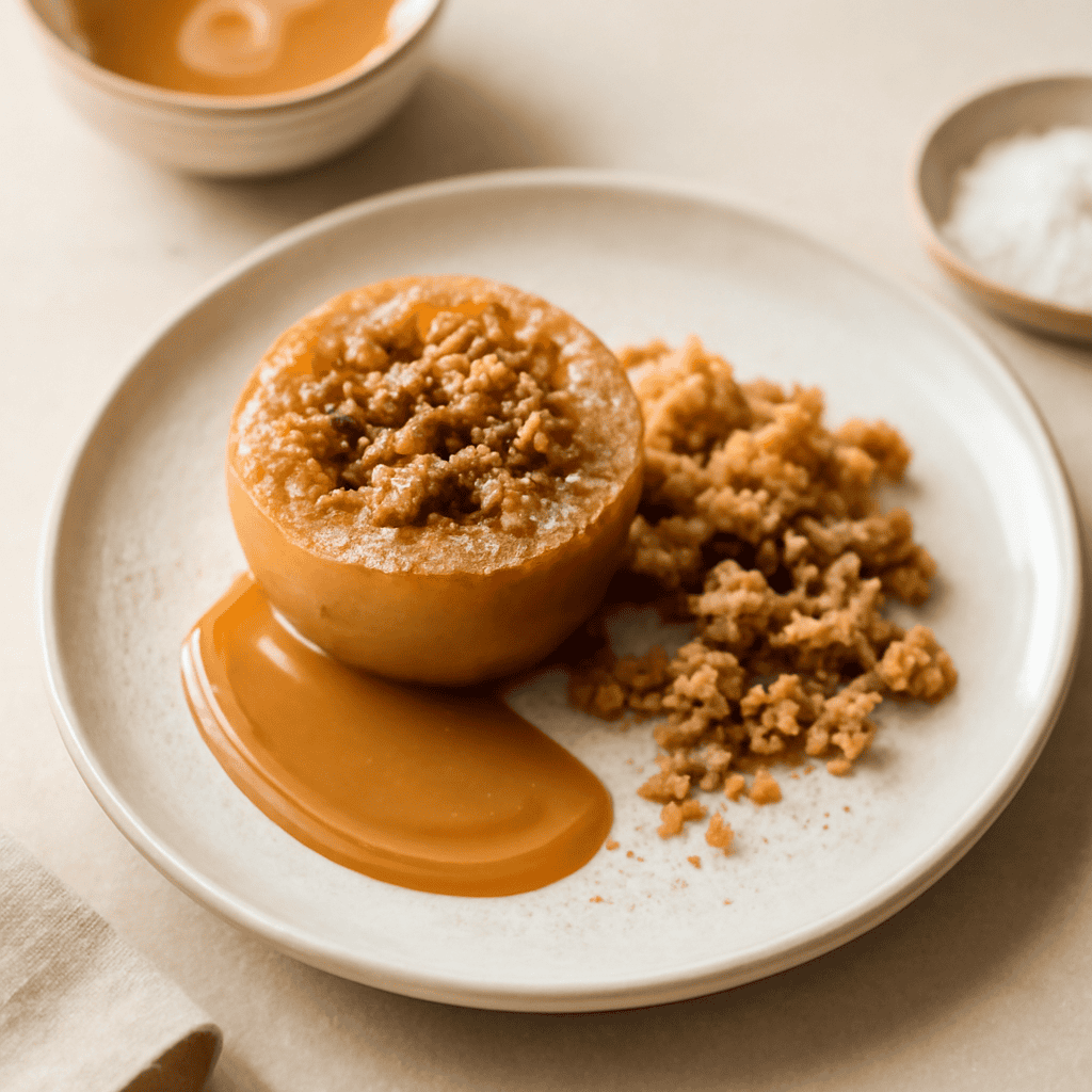 Apple crudele con crema al caramello