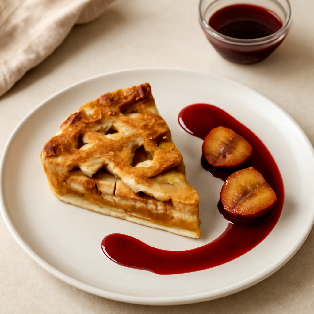 Apple piè con salsa di susine