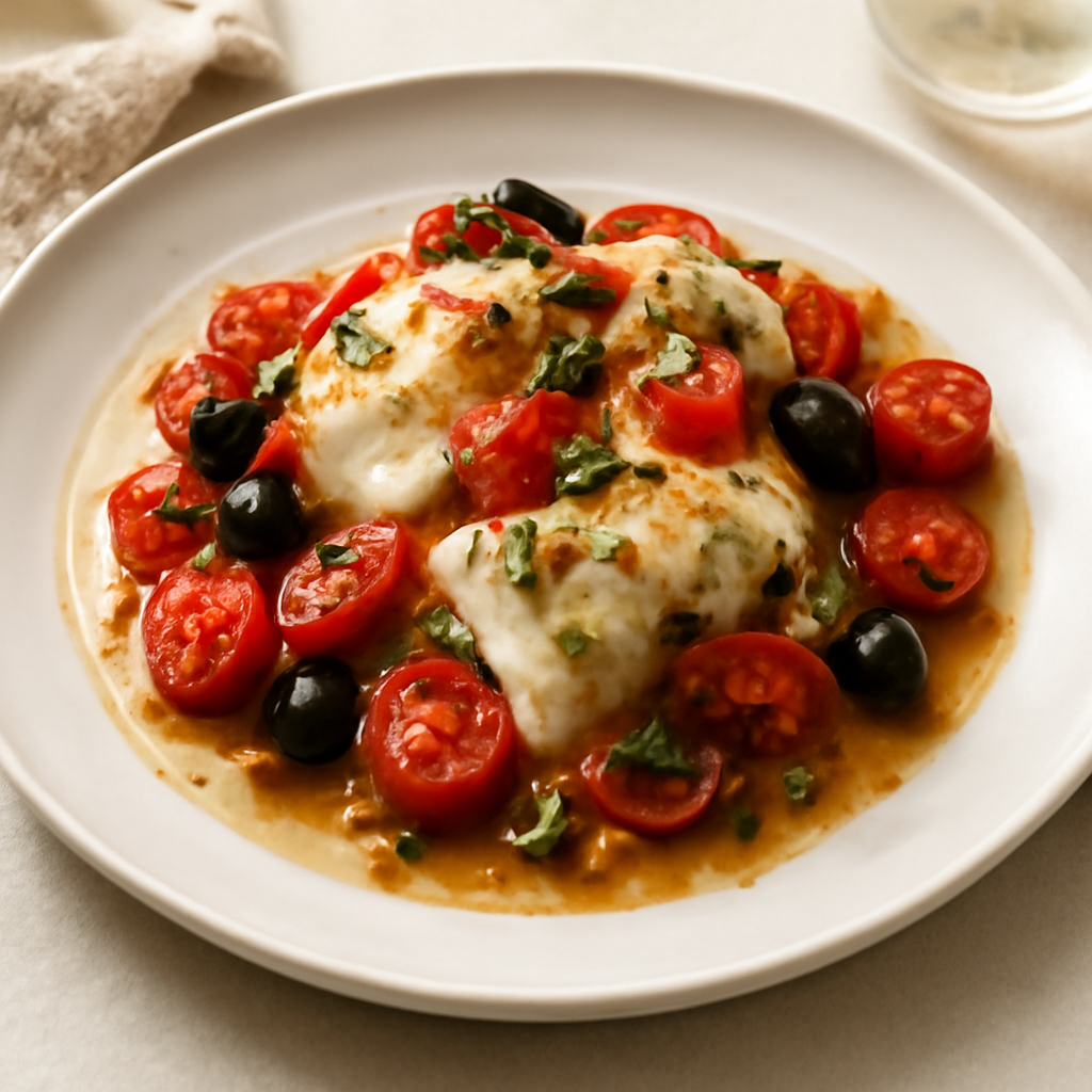baccalà capperi e pomodorini