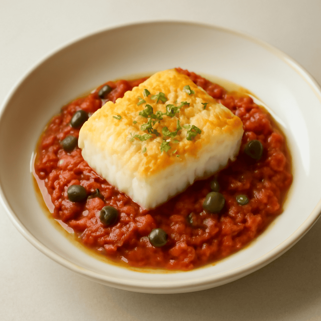 Baccalà con pappa al pomodoro