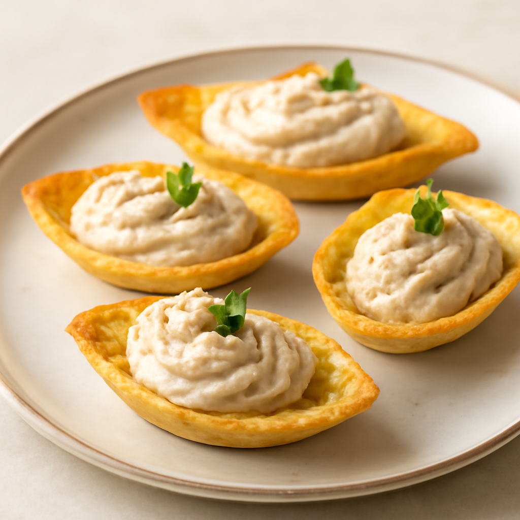Barchette al parmigiano con mousse al tonno