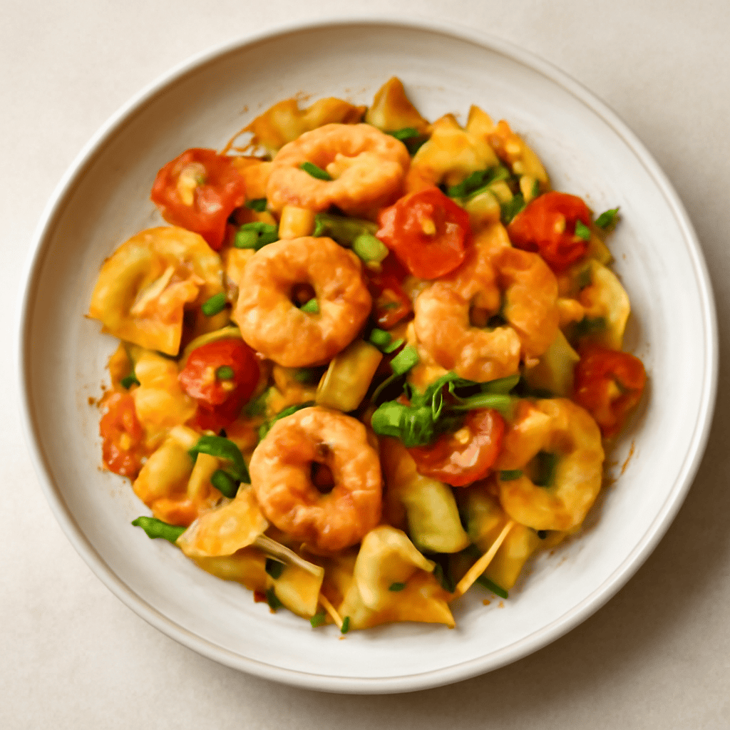 battito d’ali con gamberetti rosa e zucchine