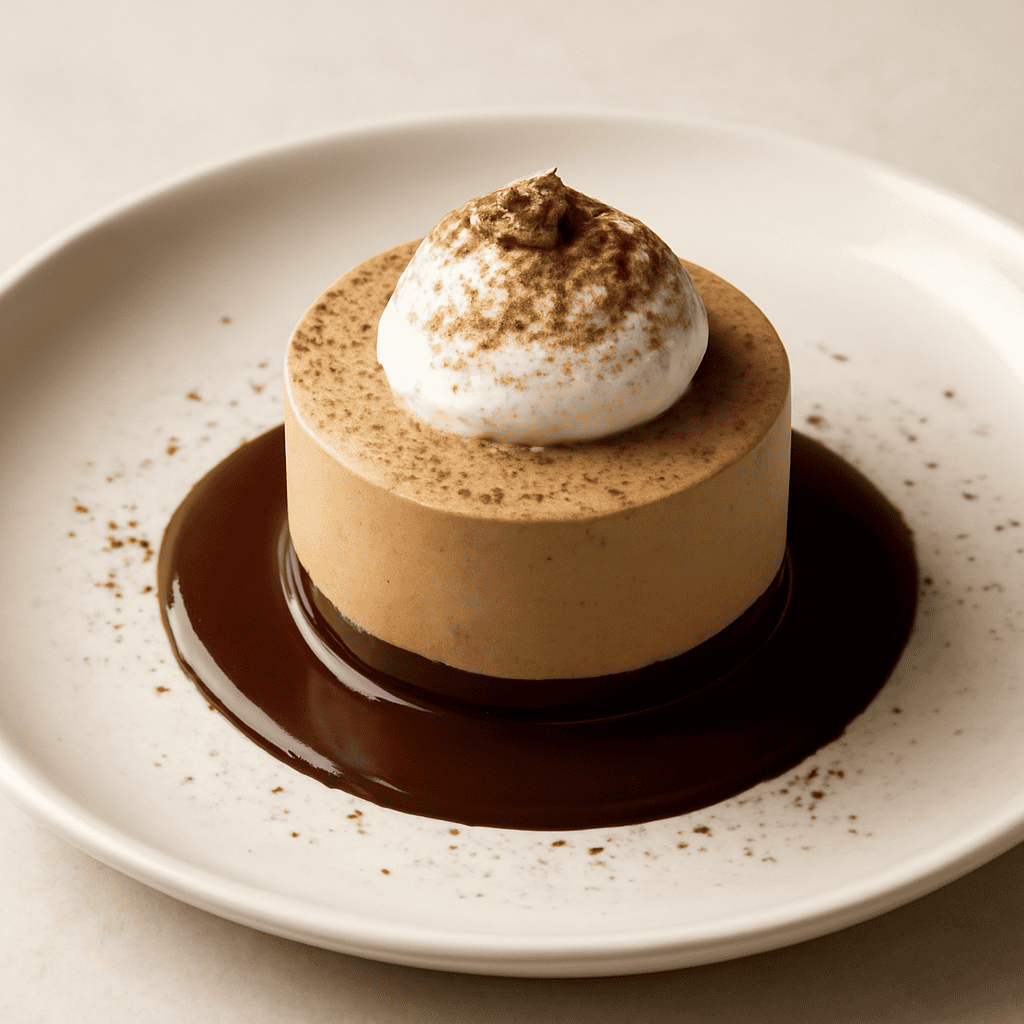Bavarese al caffè su ganache al cioccolato e whisky