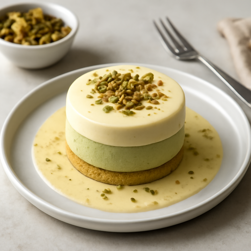 Bavarese al pistacchio e cioccolato bianco