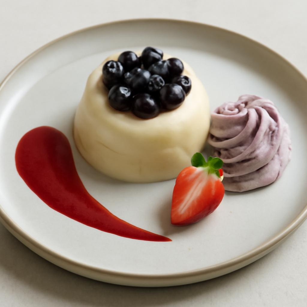 Bavarese cioccolato bianco e mirtilli