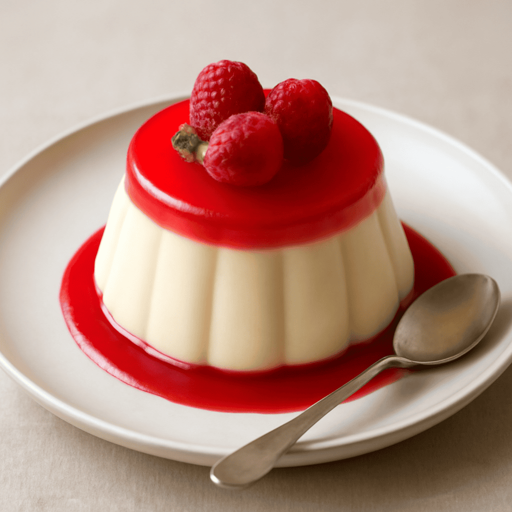 bavarese con gelatina ai lamponi