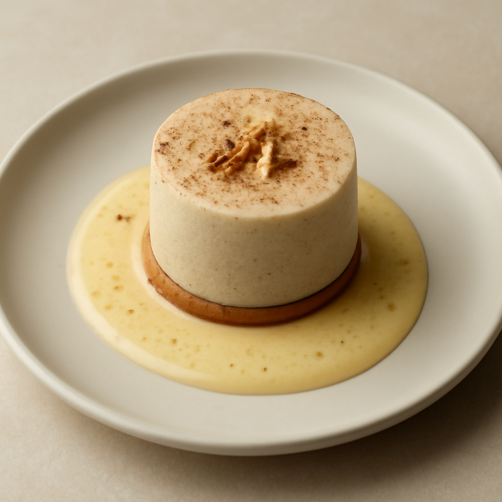 Bavarese Nocciole e cannella con crema inglese alla noce moscata