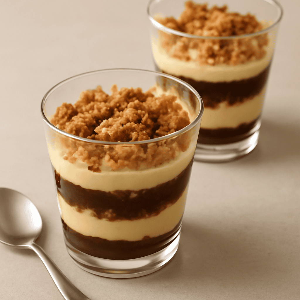 Bicchierini di farro con cioccolato e crema pasticcera
