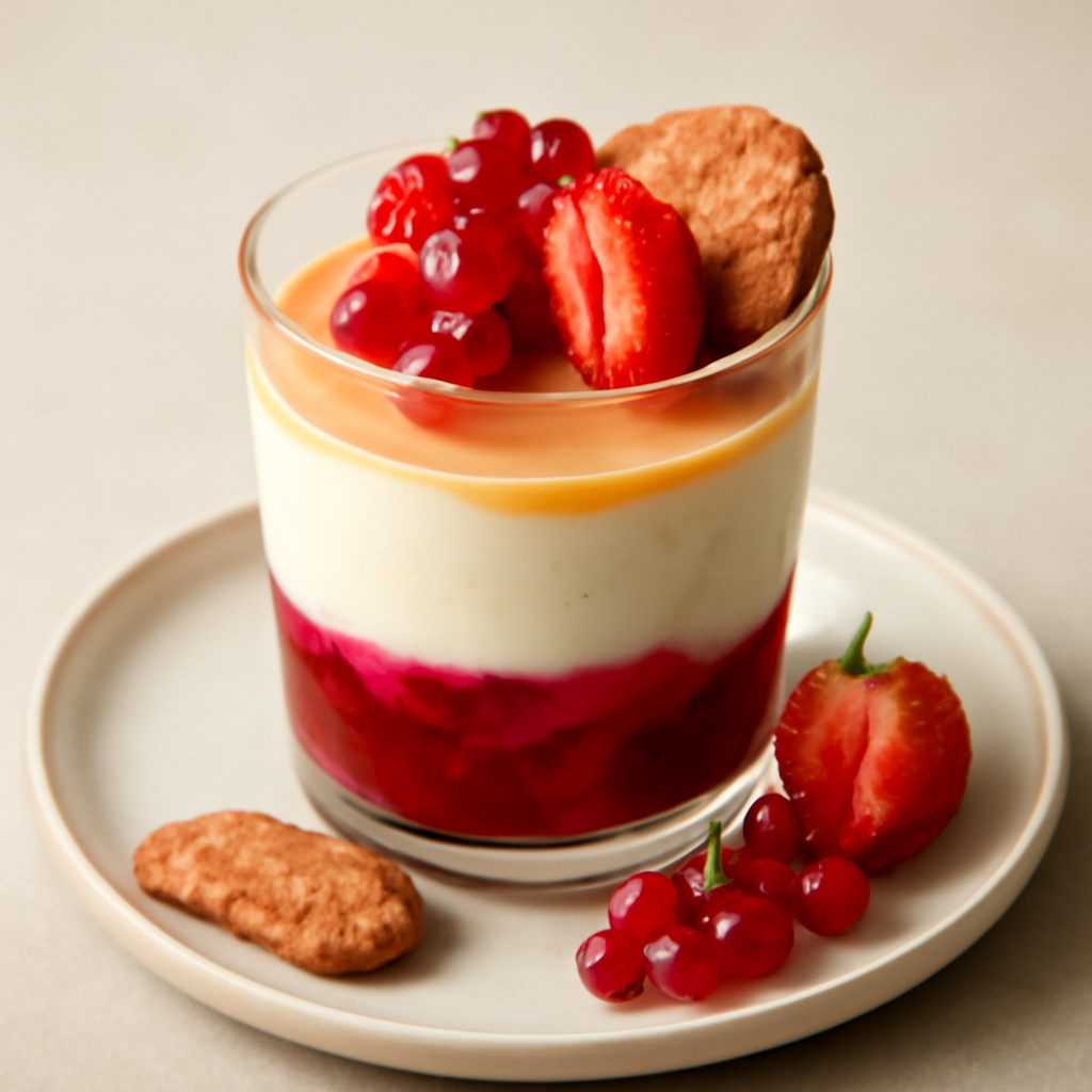 bicchierino ai frutti rossi e bavarese mascarpone e yogurt