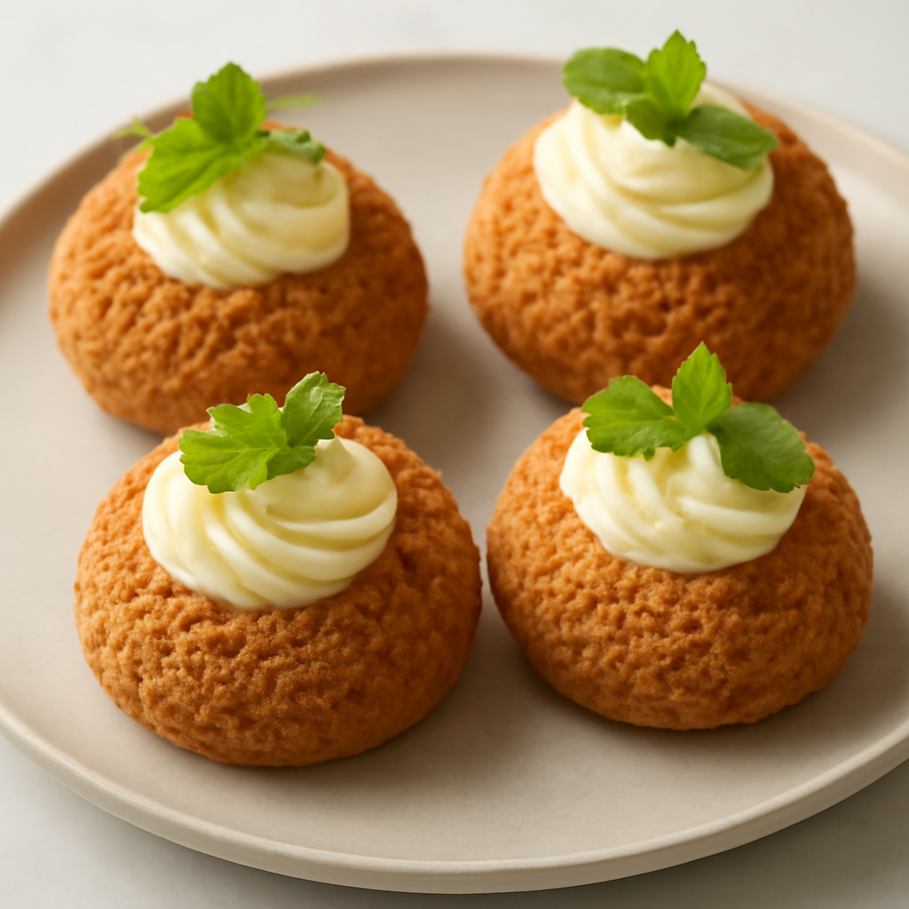 Bignè choux craquelin con ganache al cioccolato bianco e menta