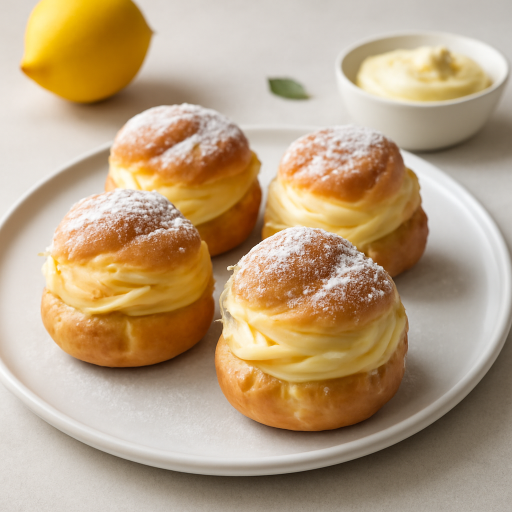 Bigné con crema pasticcera al limoncello