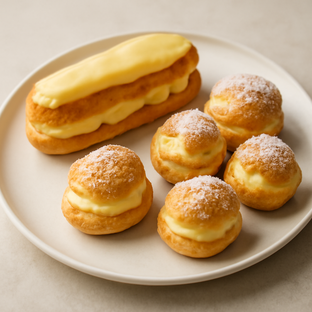 BIGNE’ e ECLAIR con CREMA AL LIMONE