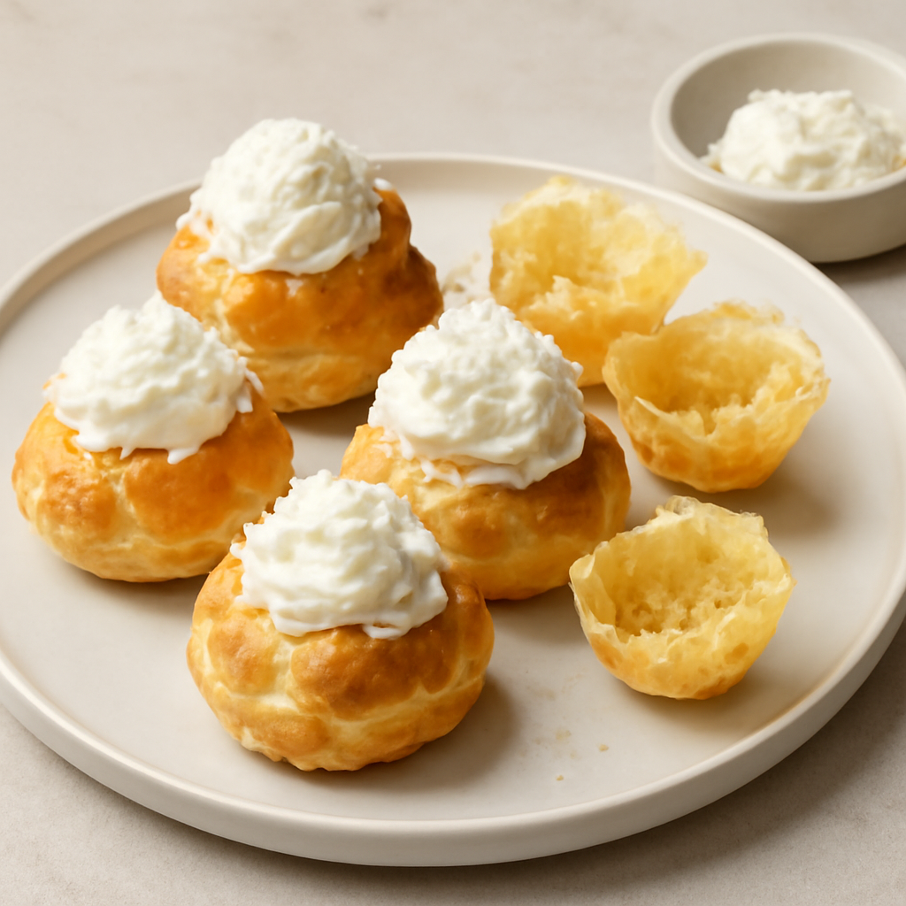 Bignè salati con mousse alla ricotta
