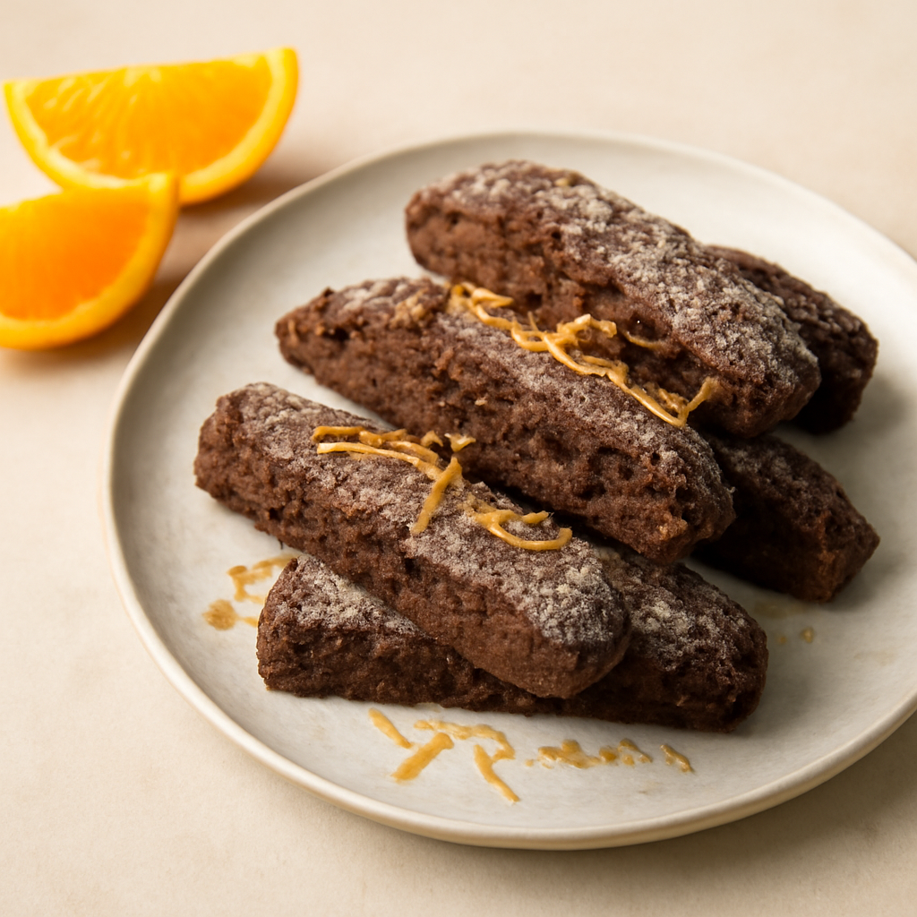 Biscotti al cacao e arancia