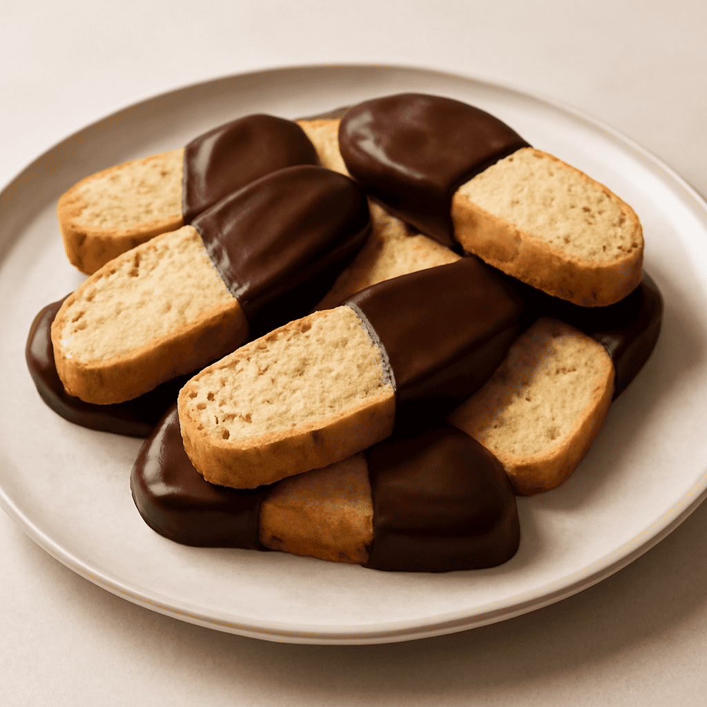 Biscotti alla vaniglia con glassa al cioccolato fondente