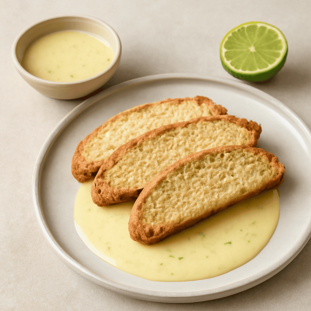 BISCOTTI DA TE’ COCCO E LIME con CREMA INGLESE AL LIME