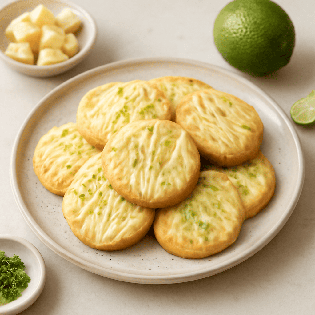 Biscotti di frolla con lime e cioccolato bianco