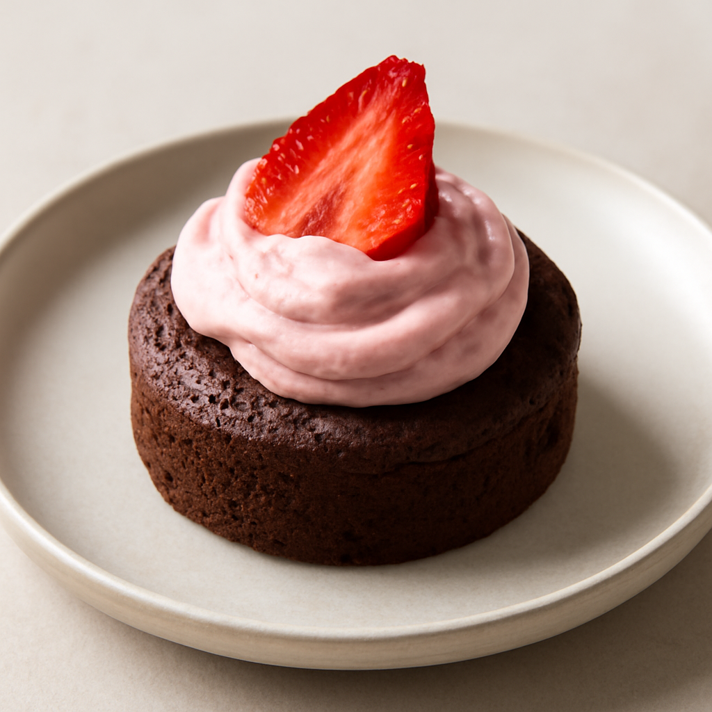 Bisquit al cacao con chantilly alla fragola