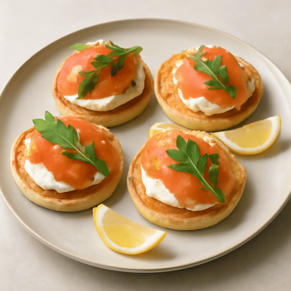 Blinis con trota affumicata