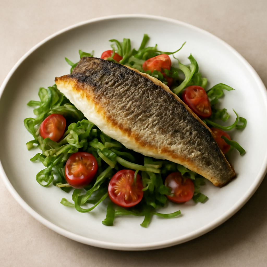 Branzino, rucola e pomodoro