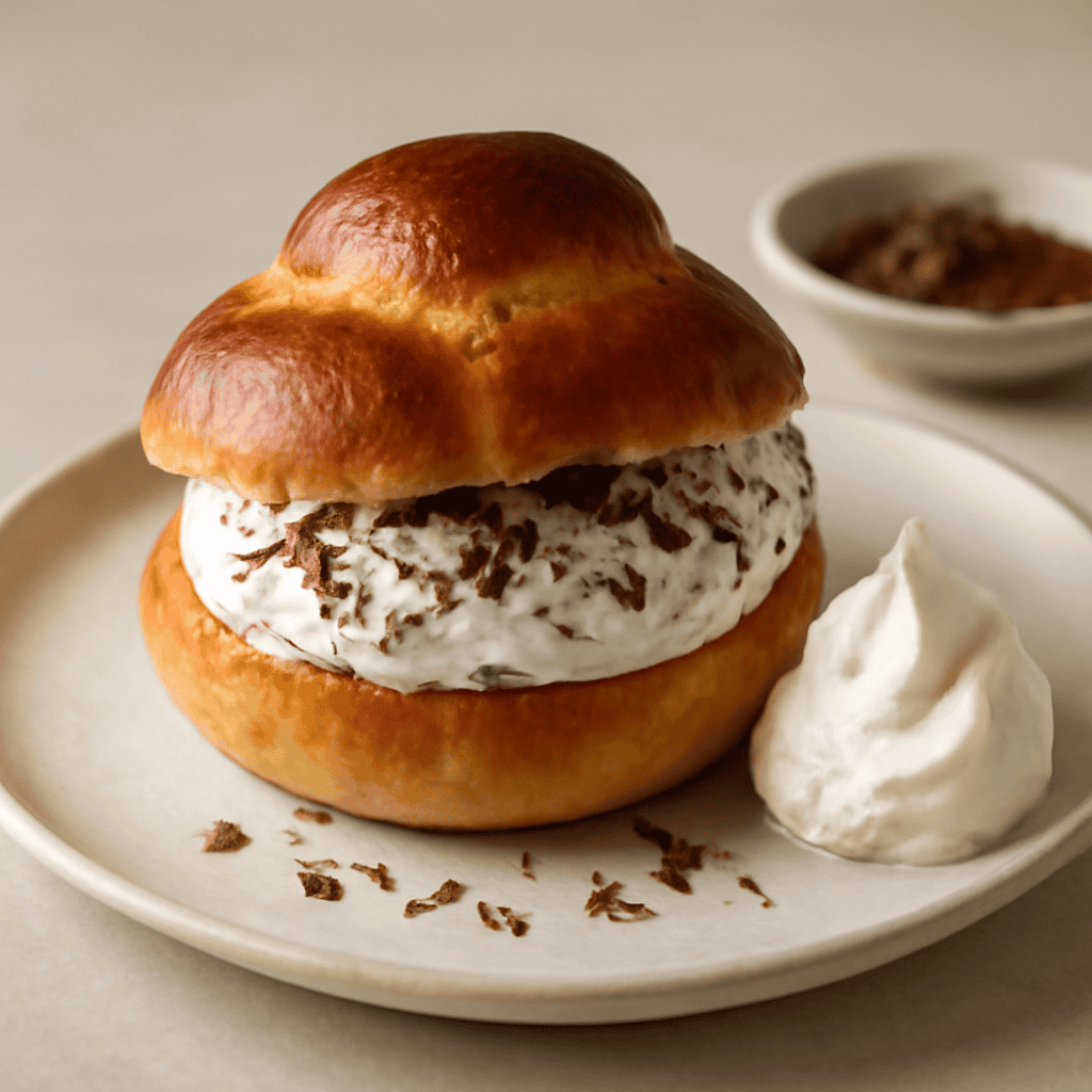 brioches con crema ricotta e scaglie di cioccolato