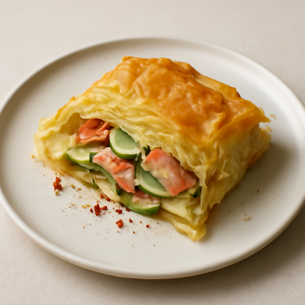 Byrek con salmone e zucchine