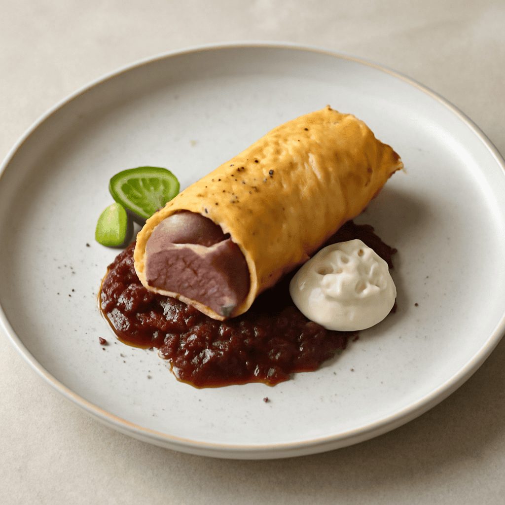 Cannolo di tonno con composta di cipolle rosse