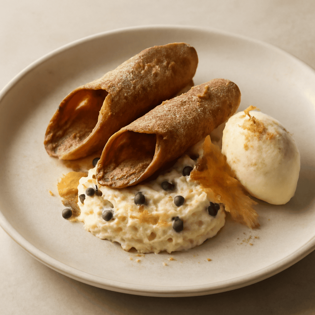 Cannolo scomposto al forno