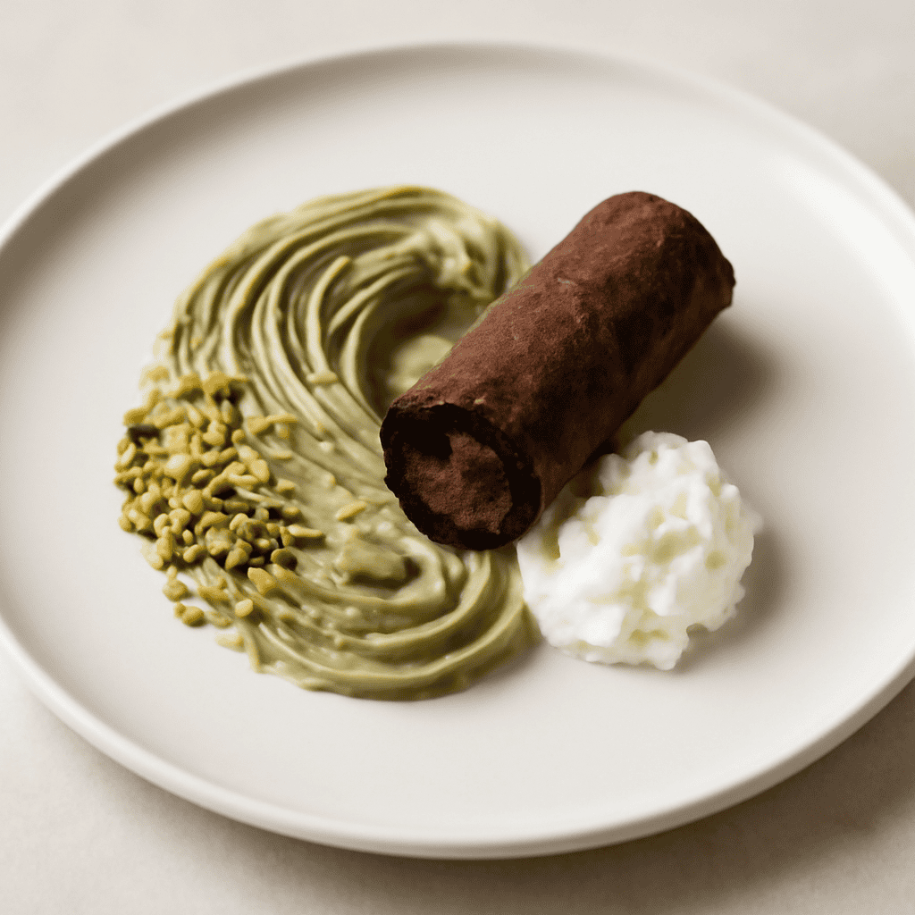Cannolo scomposto al pistacchio