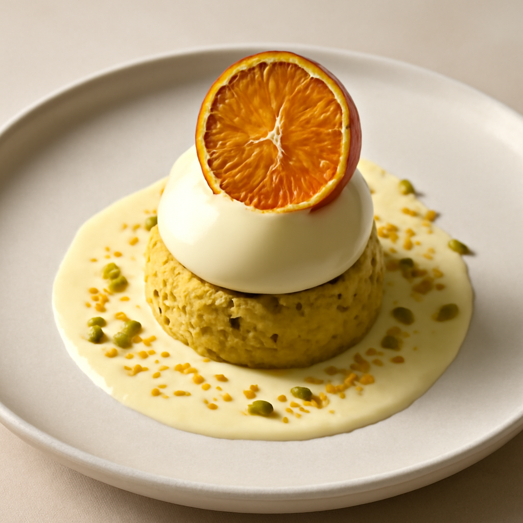Capresina pistacchio,arancia e cioccolato bianco