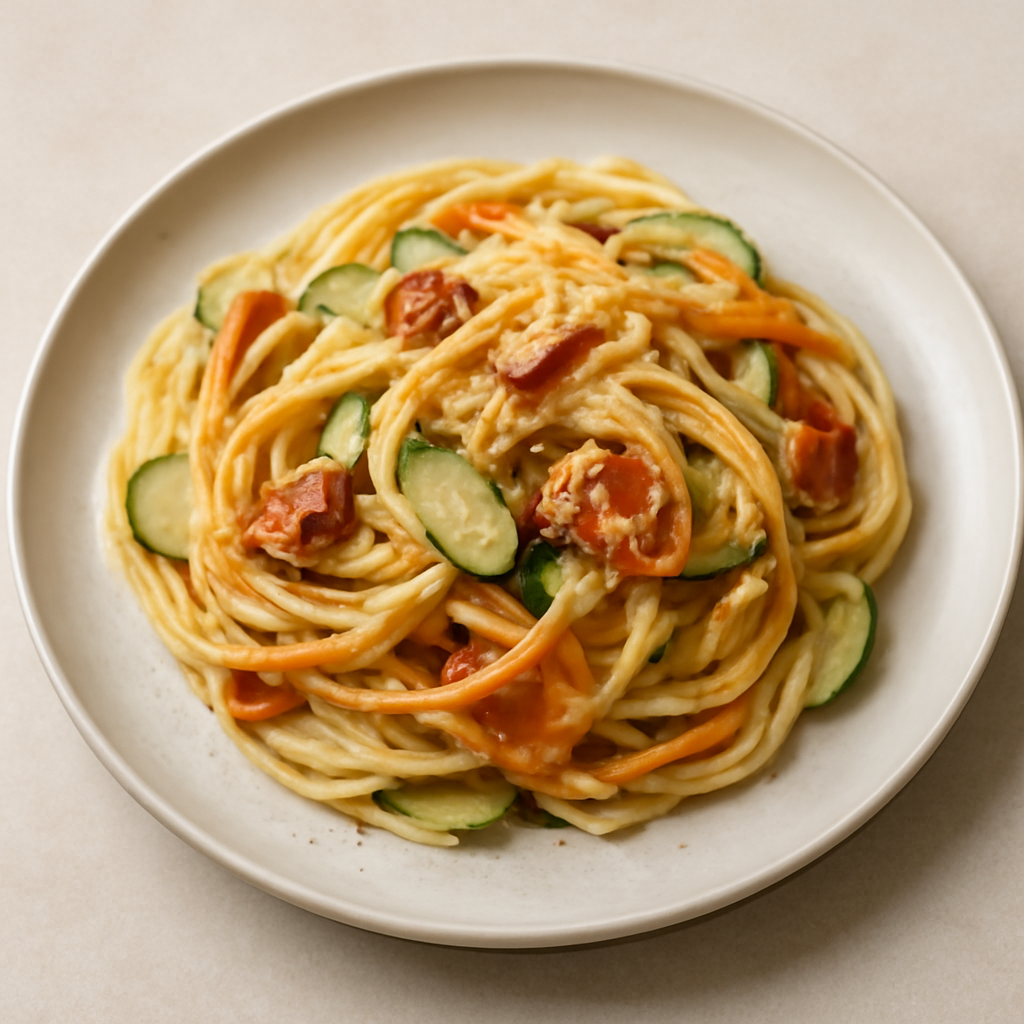 Carbonara di carote e zucchine
