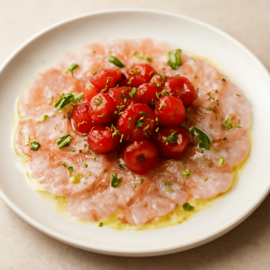 CARPACCIO DI DENTICE ALLA MEDITERRANEA