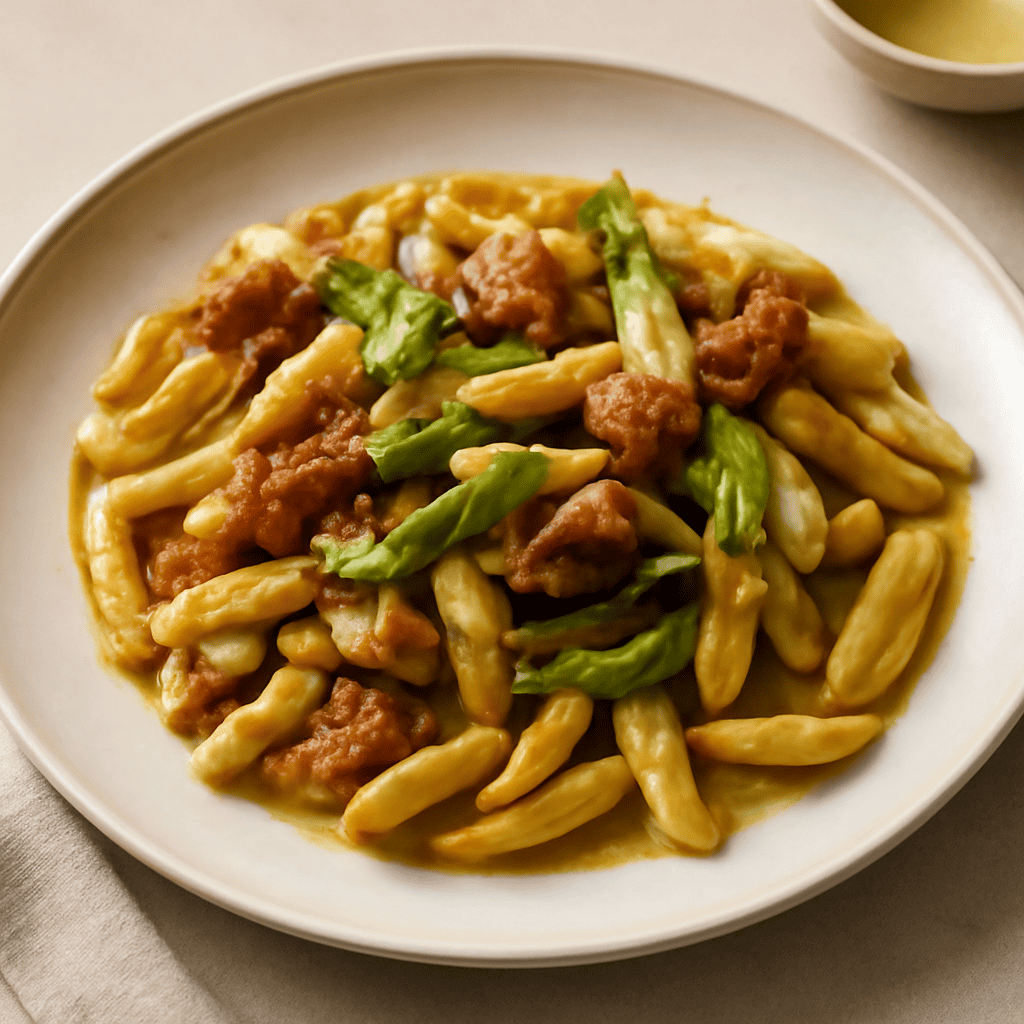 Cavatelli salsiccia e fiori di zucca