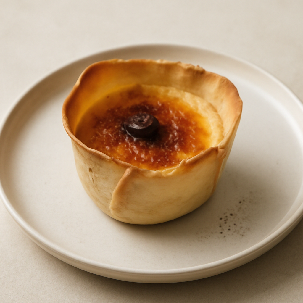 Cestino di creme brulé al caffé