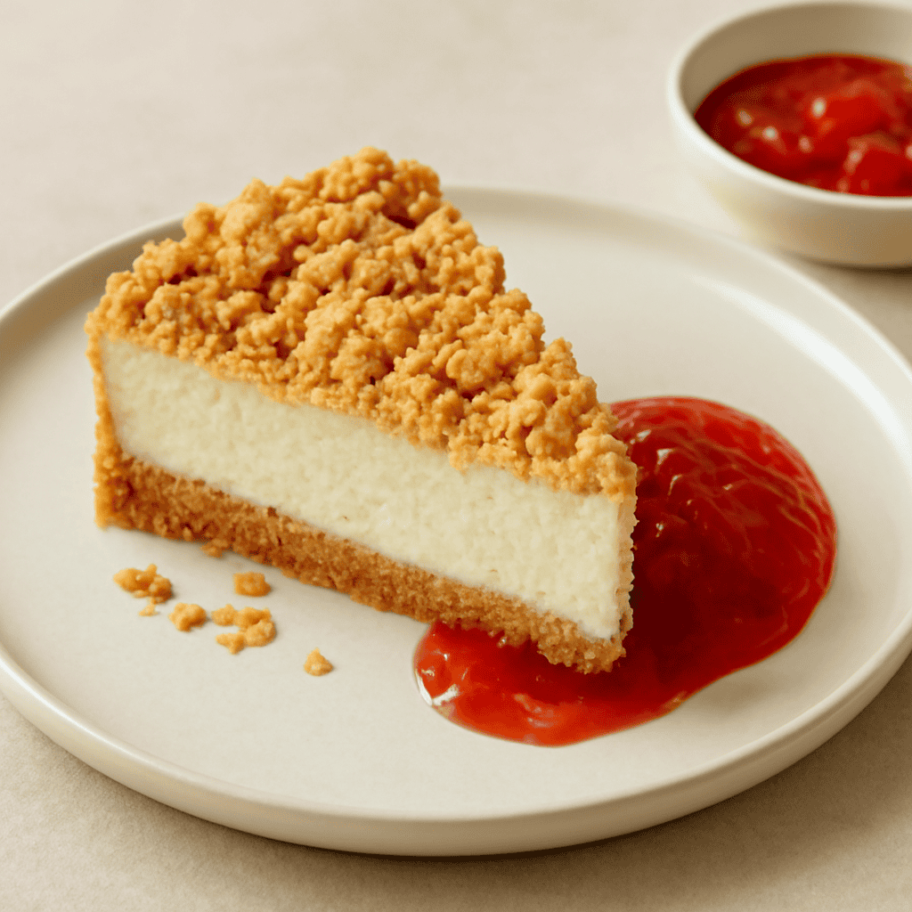 Cheese cake con confettura di fragole