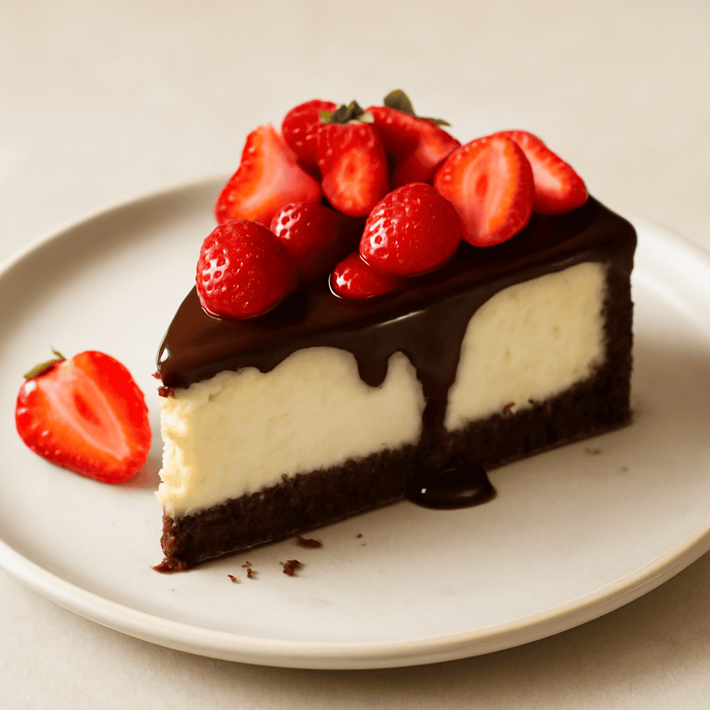 Cheese cake con fragole e cioccolato