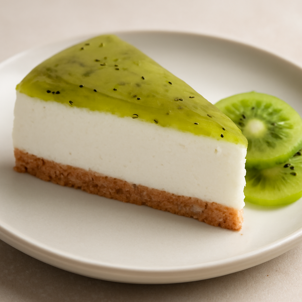 Cheesecake al caprino con gelè al kiwi