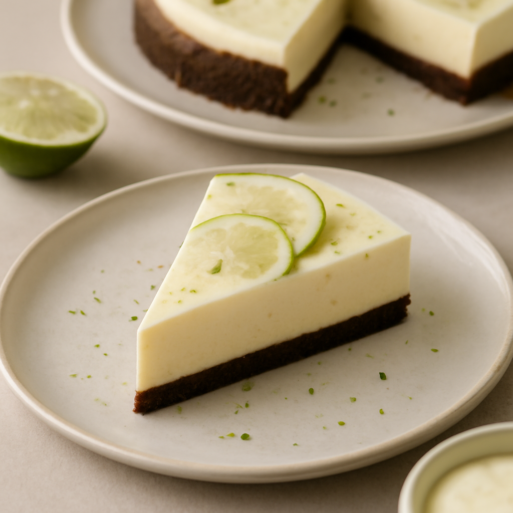 Cheesecake al cioccolato bianco e lime