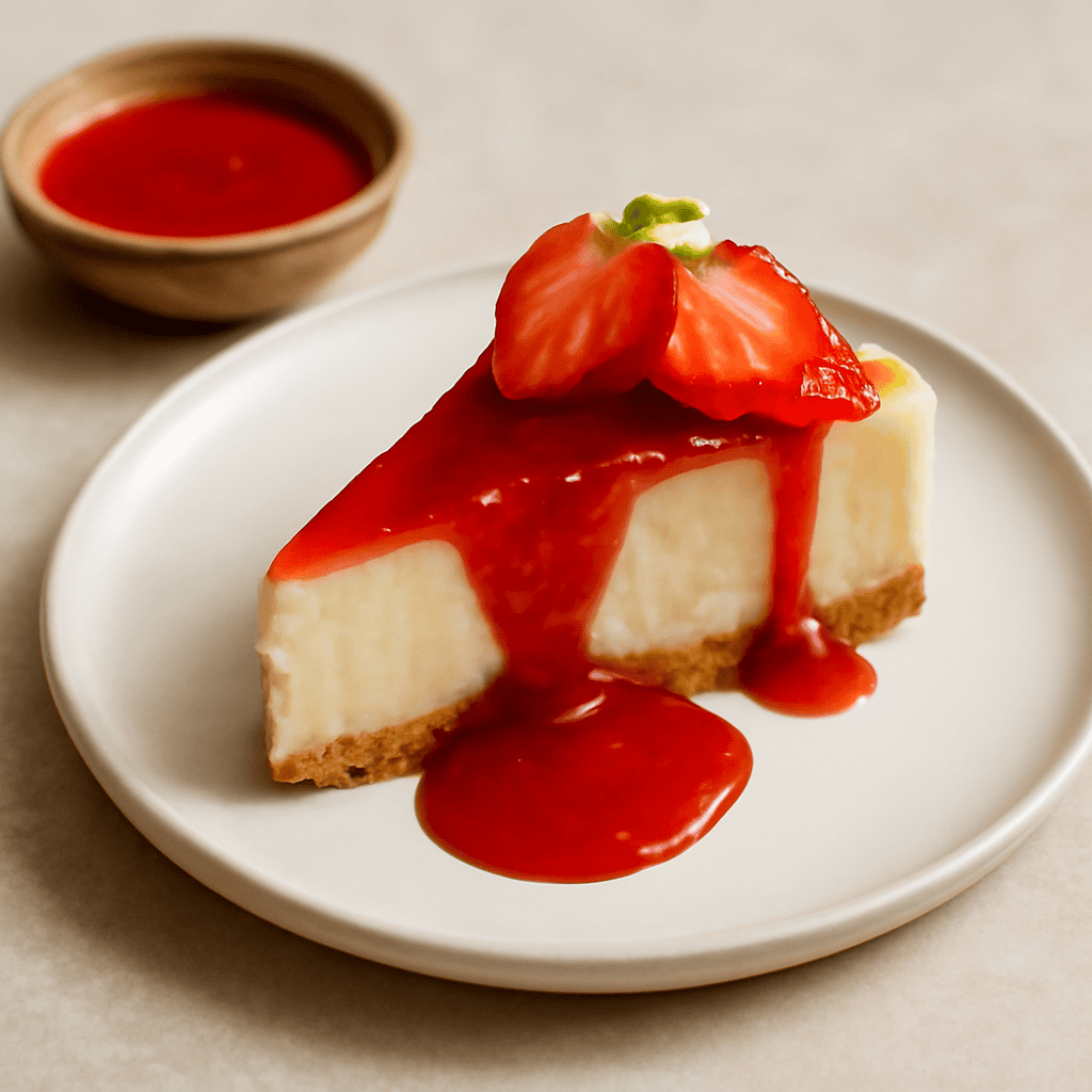 CHEESECAKE CON COULIS DI FRAGOLE