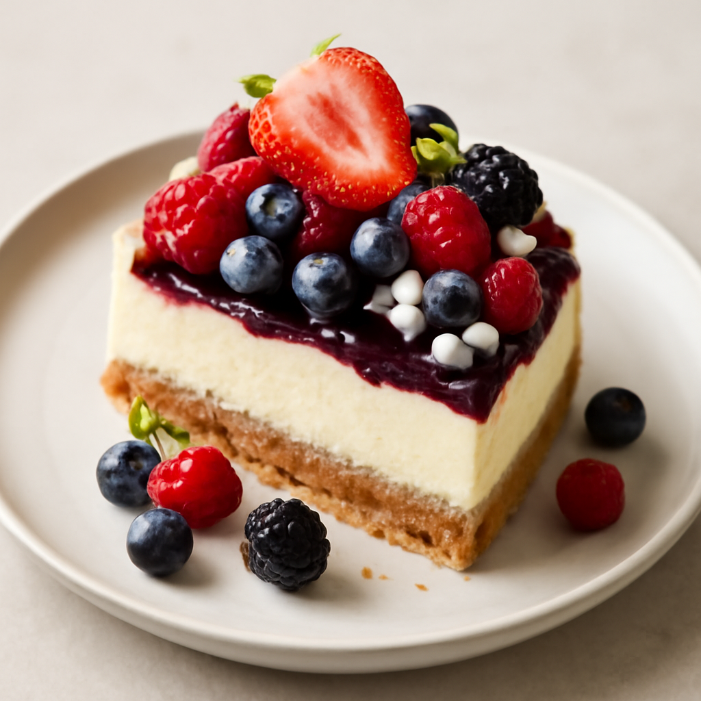 Cheesecake con crema al mascarpone e crema mirtillo