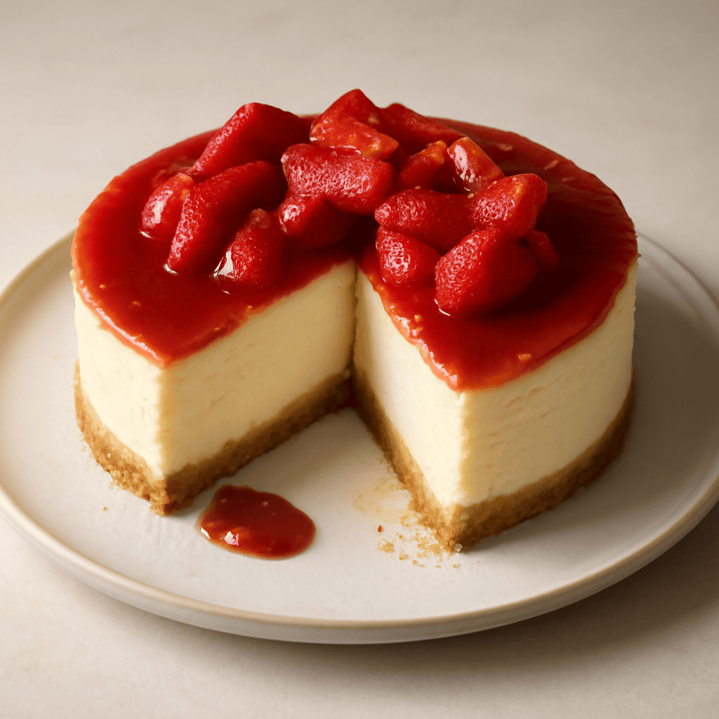 Cheesecake con cuore di fragole