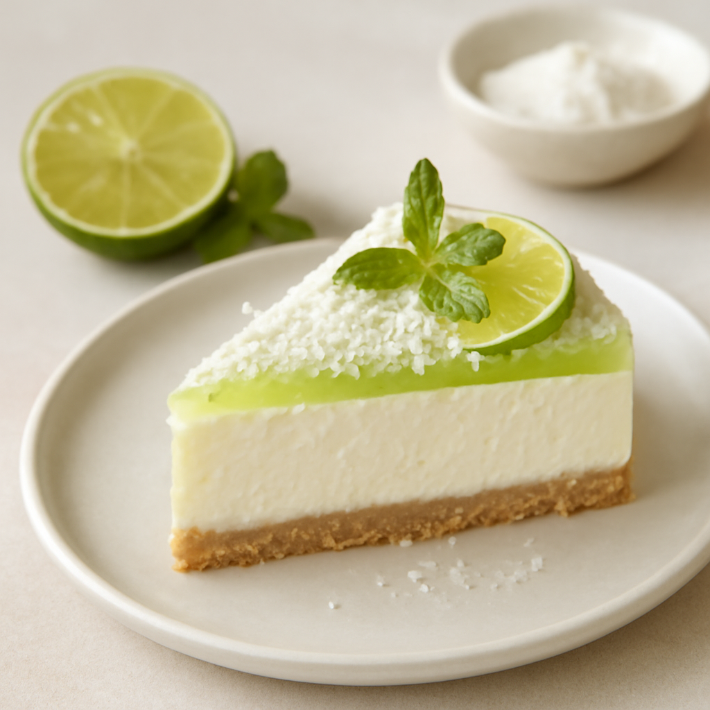 Cheesecake fredda al cocco lime e menta