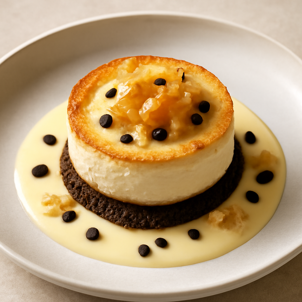 Cheesecake su cialda al cacao