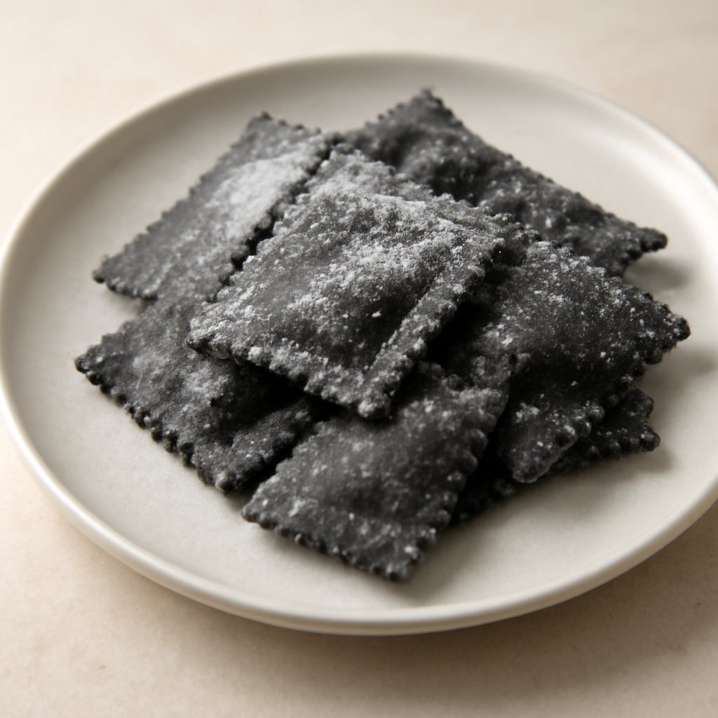 Chiacchiere al carbone vegetale