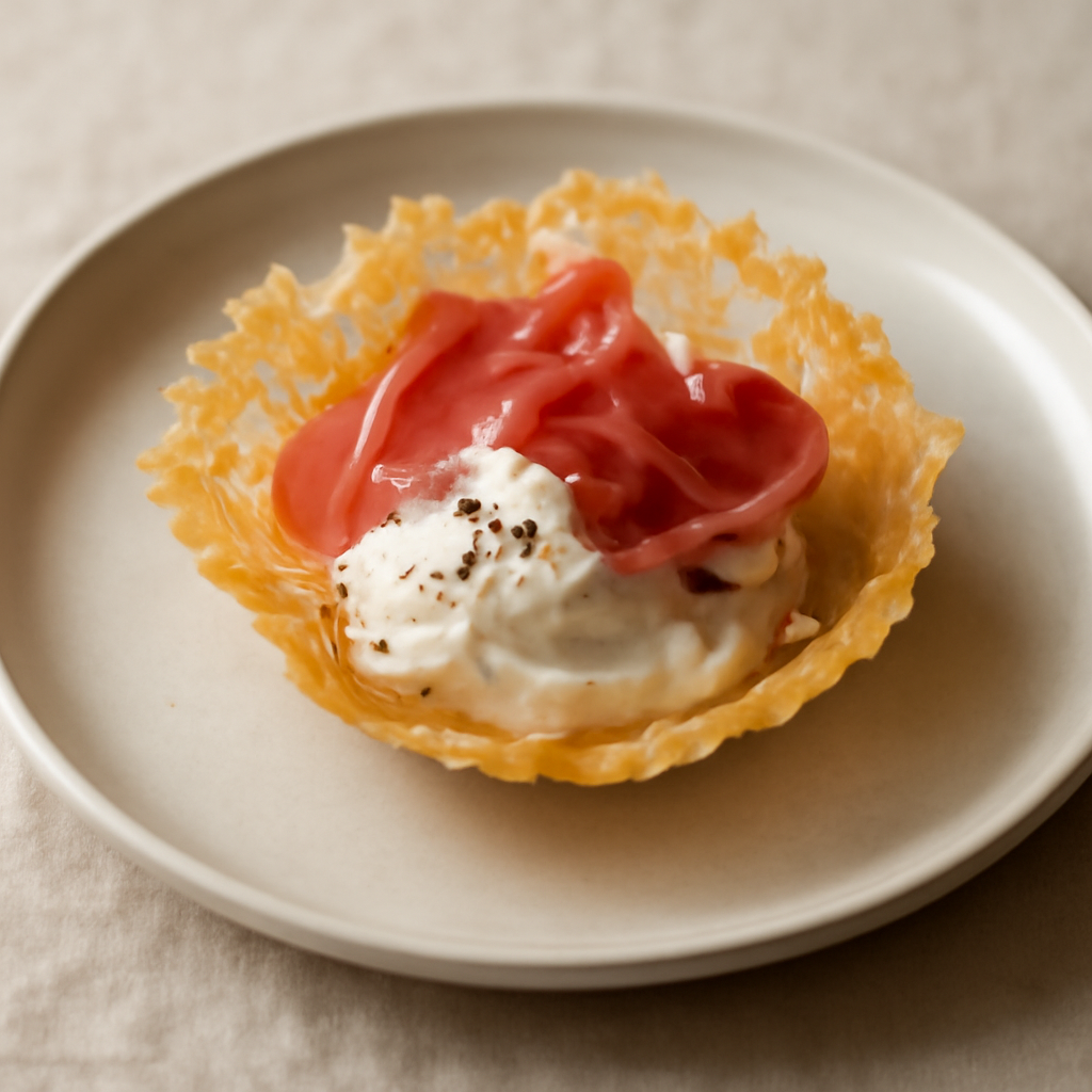 Cialda di Grana con Mascarpone e Speck