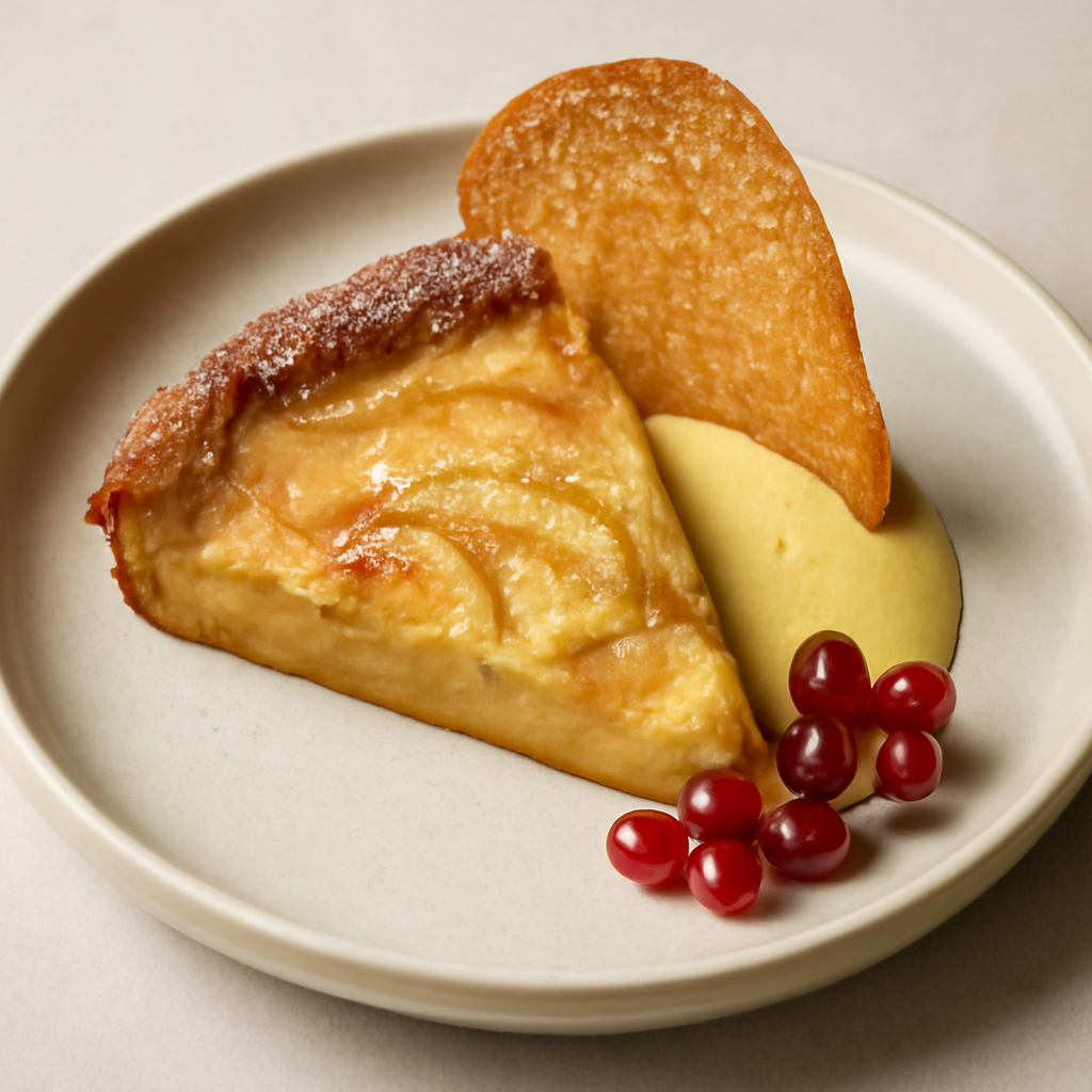 Clafoutis di mele con cialda
