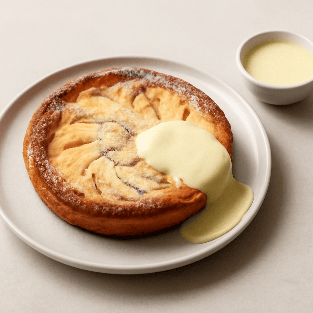 clafoutis di mele con salsa mou