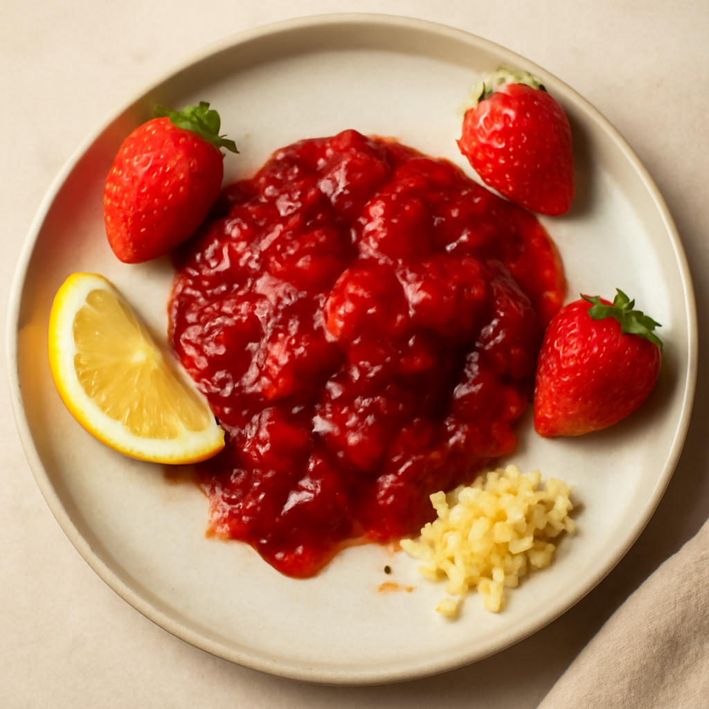 Confettura di fragole con limone e zenzero.